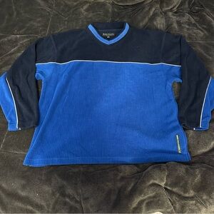 Vintage Bert Pulitzer Collectors Edition Fleece High V-Neck 2 Tone Sweater